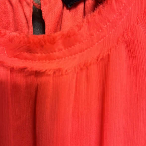 Forever 21 sleeveless ruffled mini with smock waist ripped neckline keyhole back - Picture 6 of 12